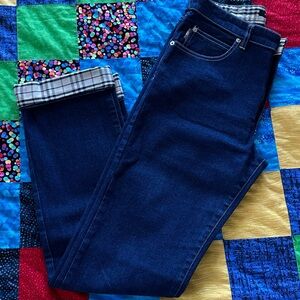 NWOT BURBERRY Plaid Cuffed Jeans